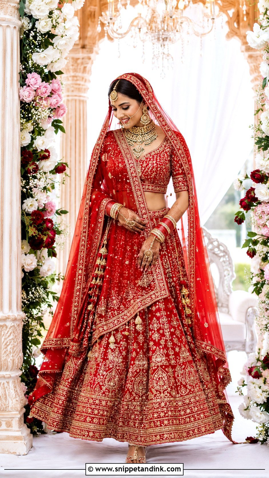 Red Bridal Lehenga Outfit - Snippet and Ink - 25 Latest Indian Wedding Outfits for Women