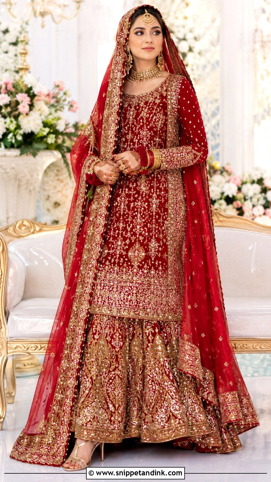 Red Bridal Lehenga Outfit - Snippet and Ink - 25 Latest Pakistani Wedding Outfits