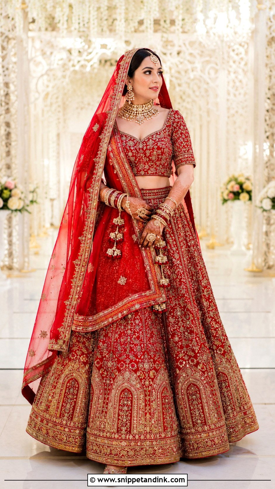 Red Bridal Lehenga Outfit - Snippet and Ink - 20 Indian Marriage Outfits for Women