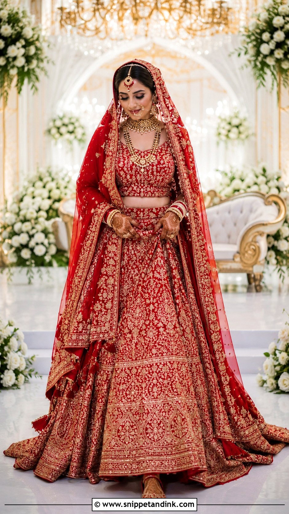 Red Bridal Lehenga Wedding Dress - Snippet and Ink - 20 Eastern Wedding Dresses