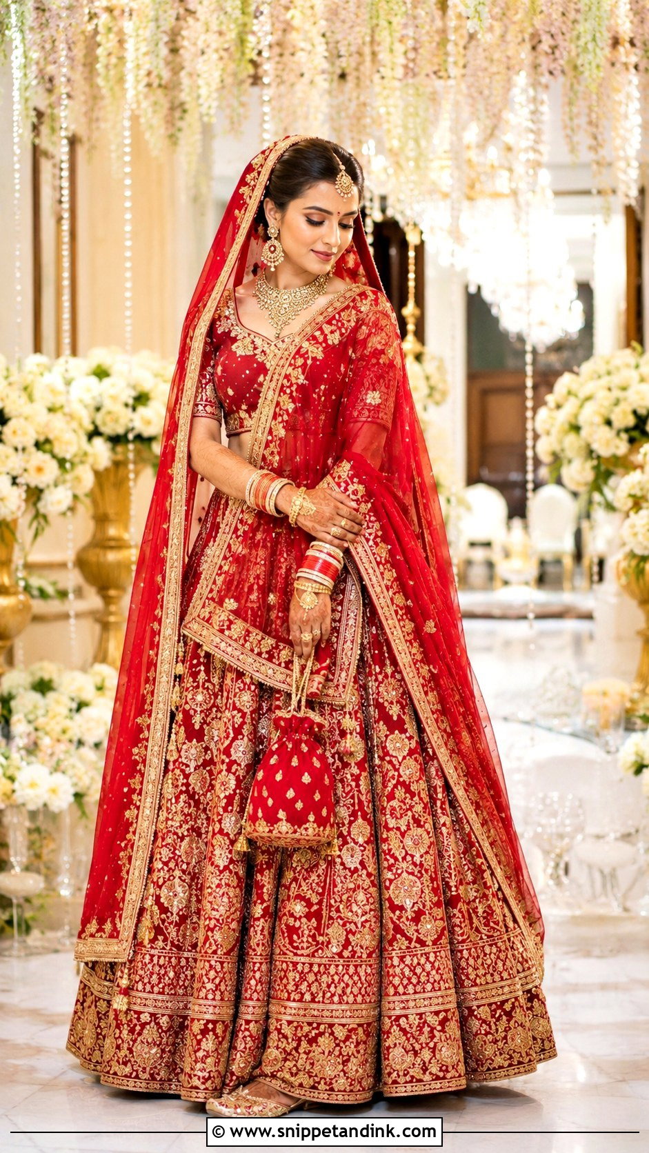 Red Bridal Lehenga Wedding Dress - Snippet and Ink - 20 Indian Girls Wedding Dresses
