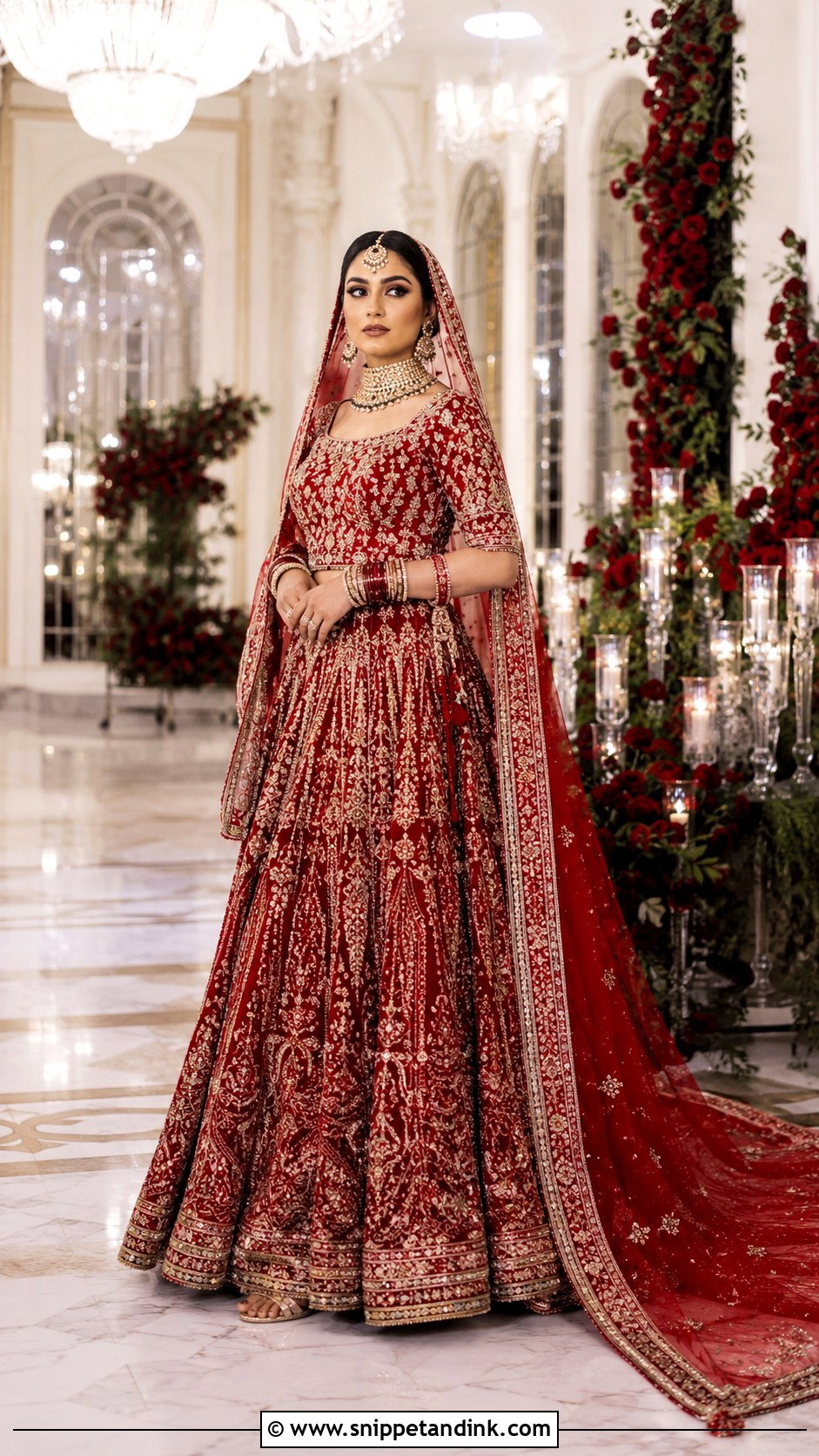 Red Bridal Lehenga With Trail - Snippet and Ink - 25 Pakistani Red Bridal Dress Ideas