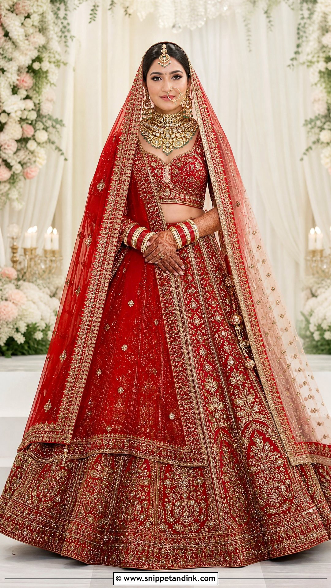 Red Bridal Lehenga for Marriage - Snippet and Ink - 20 Marriage Wear Dresses for Women