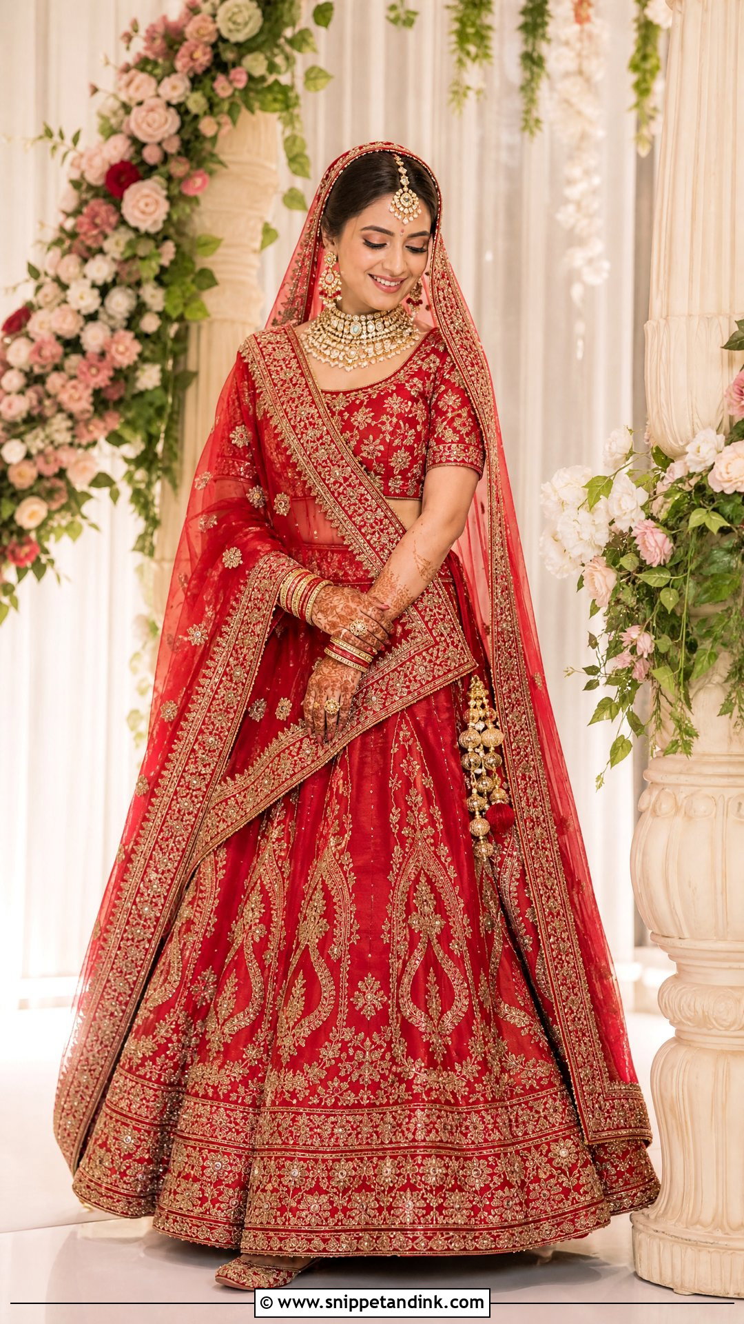 Red Bridal Lehenga for Phera - Snippet and Ink - 20 Phera Outfit Bride Ideas