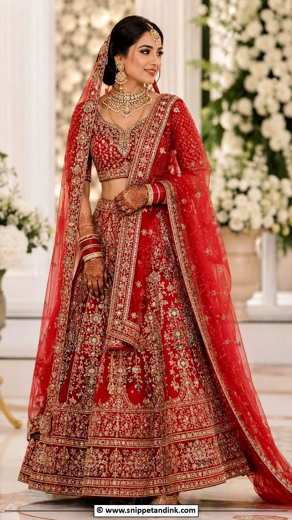 Red Bridal Lehenga - Snippet and Ink - 30 Asian Bridal Dresses