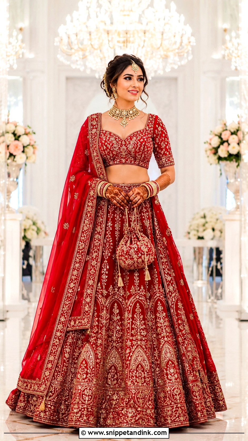 Red Bridal Lengha Choli - Snippet and Ink - 25 Modern Wedding Lengha Choli Ideas
