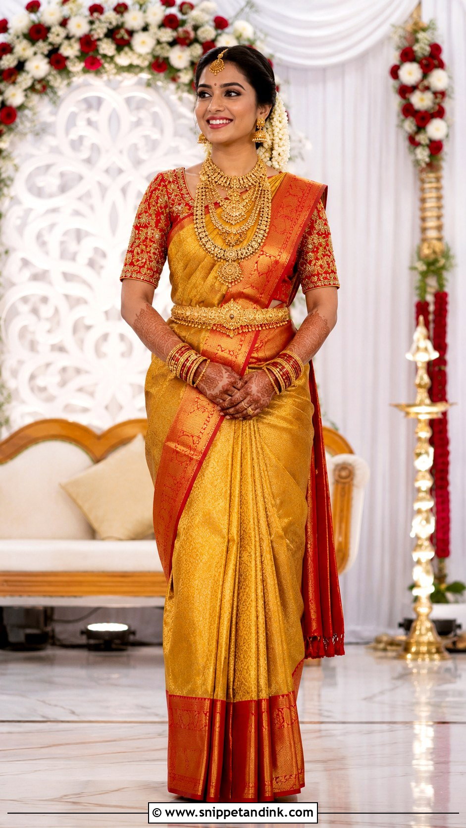 Red Bridal Maggam Work Blouse With Kanjivaram Saree - Snippet and Ink - 20 Maggam Work Blouse Designs Bridal Indian Weddings
