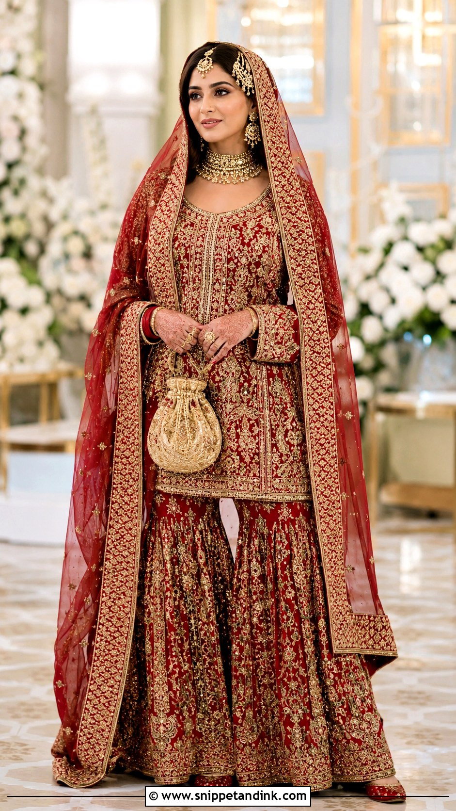 Red Bridal Nikah Garara Outfit - Snippet and Ink - 20 Nikah Garara Ideas