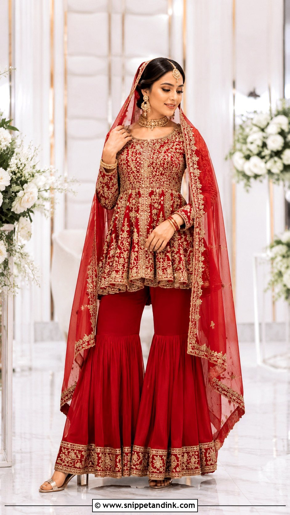 Red Bridal Peplum Suit - Snippet and Ink - 20 Red Bridal Suit Ideas