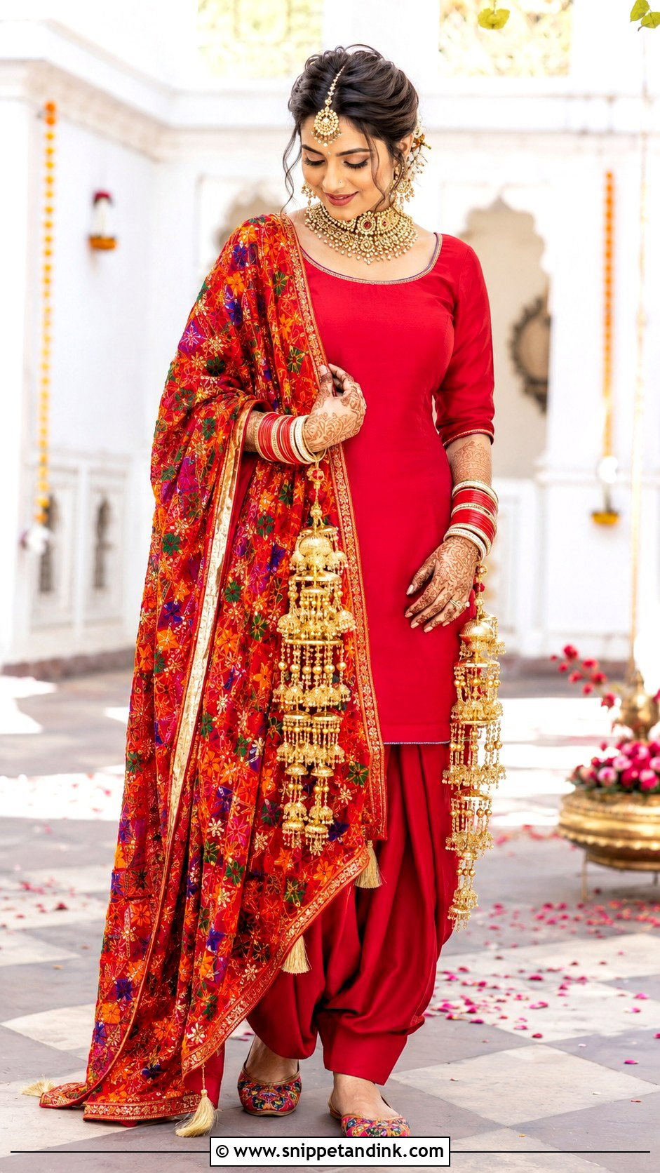Red Bridal Phulkari Suit - Snippet and Ink - 20 Red Bridal Suit Ideas