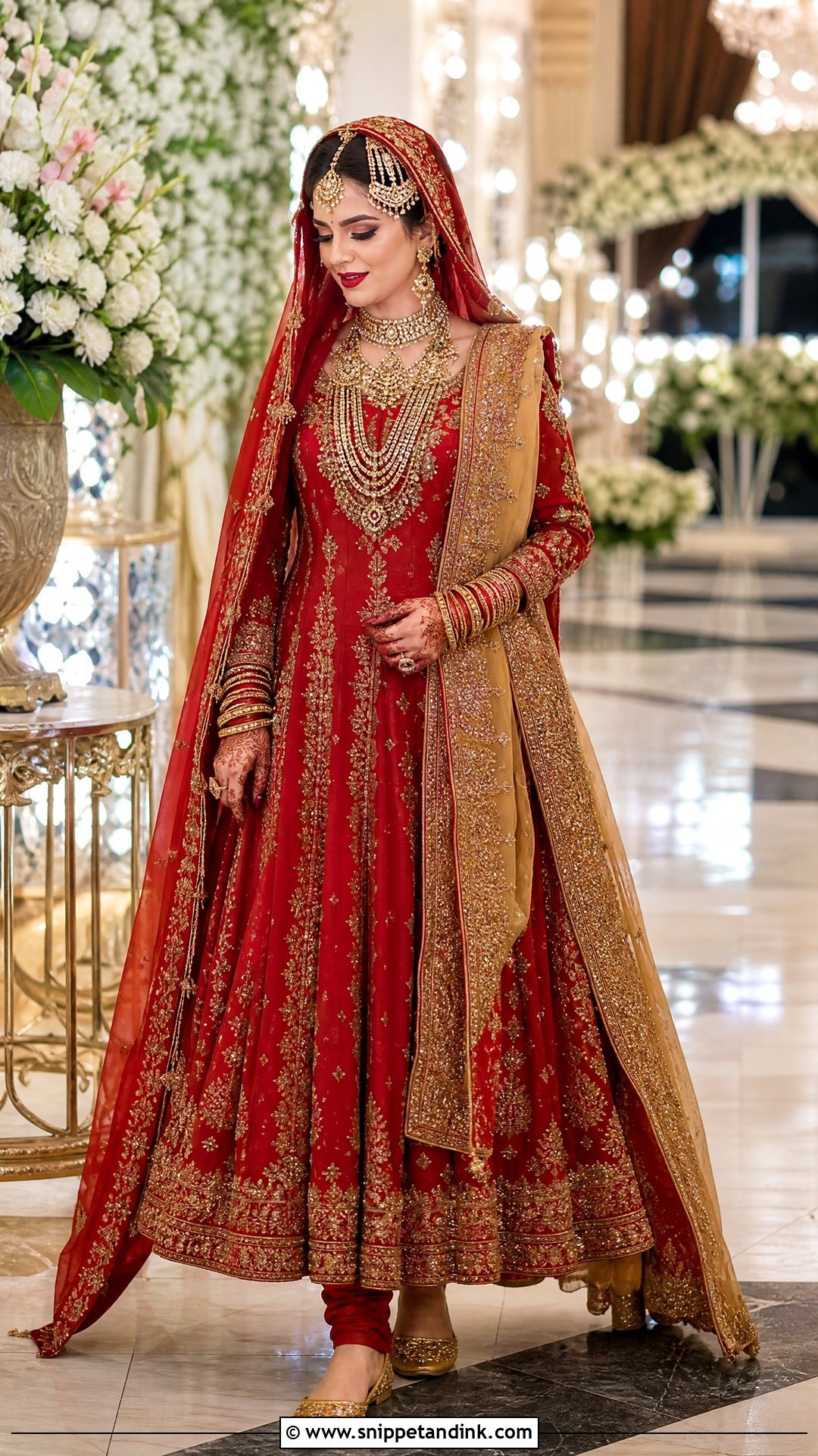 Red Bridal Pishwas With Churidar - Snippet and Ink - 25 Latest Bridal Dresses Pakistan