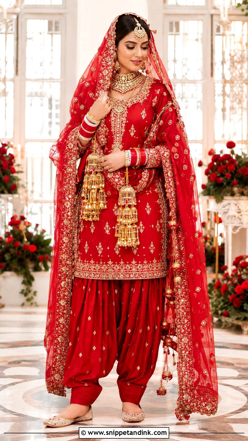 Red Bridal Punjabi Suit With Salwar - Snippet and Ink - 20 Bridal Punjabi Suits Wedding Outfits
