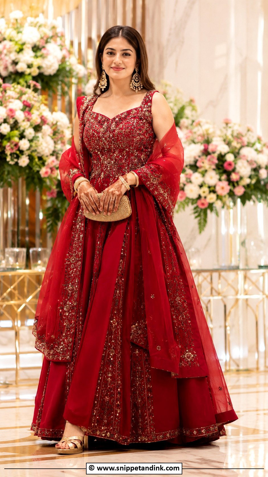 Red Bridal Reception Gown - Snippet and Ink - 25 Indian Receptions Bridal Gowns