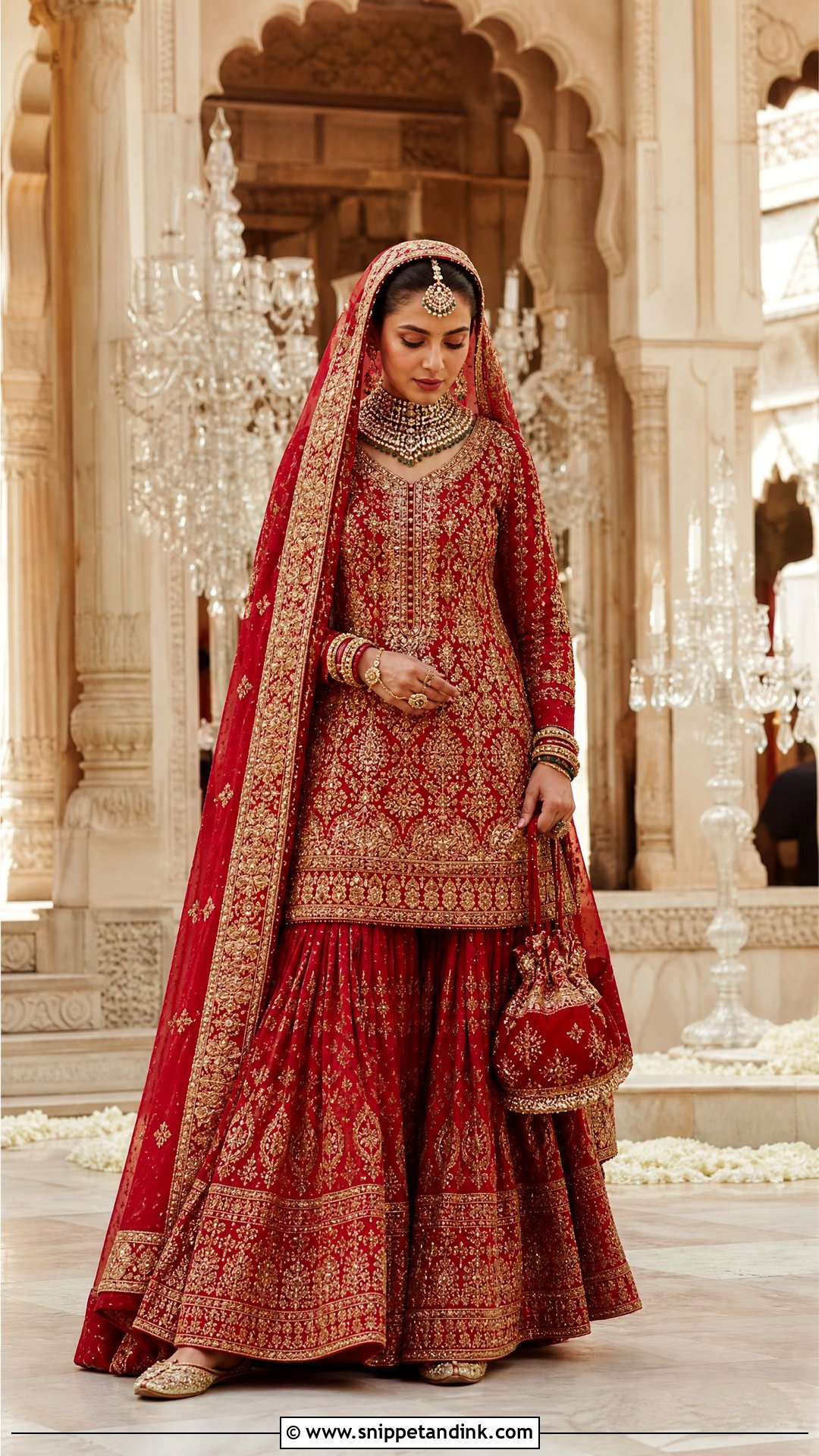 Red Bridal Sabyasachi Sharara Suit - Snippet and Ink - 20 Sabyasachi Salwar Suits