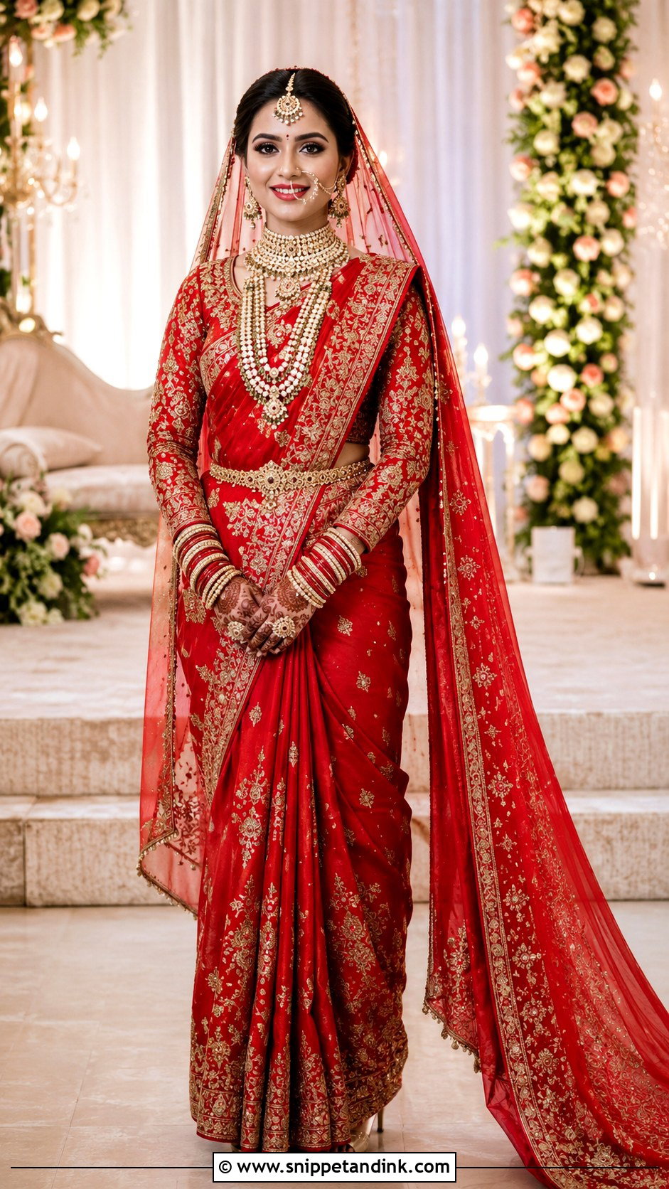 Red Bridal Saree Barat Dress - Snippet and Ink - 20 Barat Dress Design Ideas