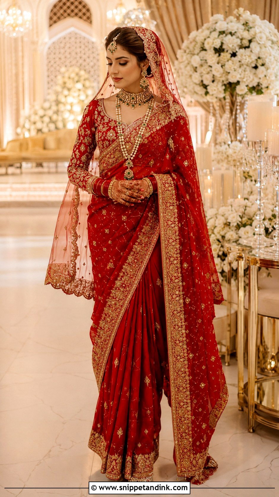 Red Bridal Saree For Barat - Snippet and Ink - 20 Barat Bridal Dress Ideas