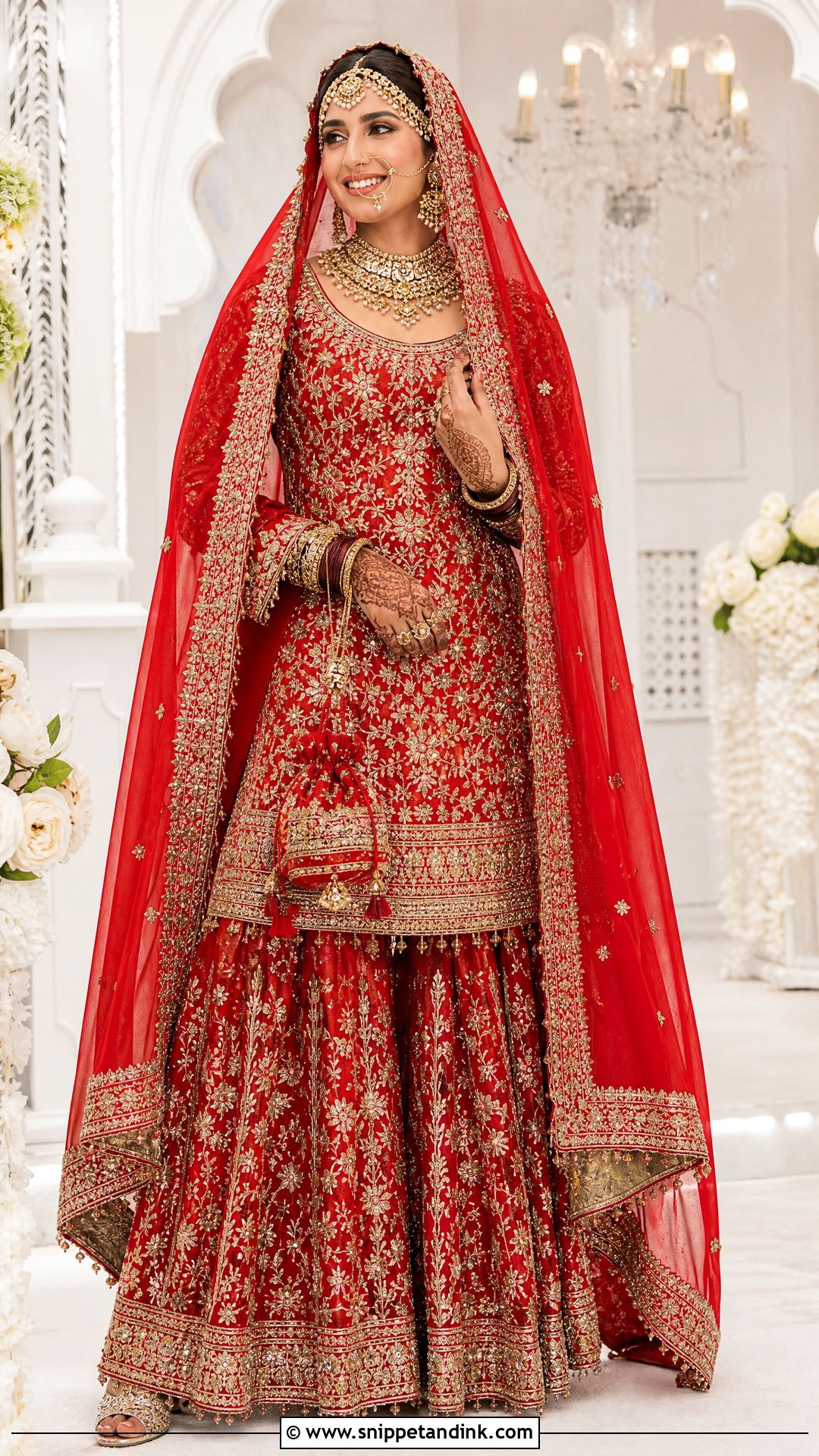 Red Bridal Sharara Suit - Snippet and Ink - 25 Heavy Sharara Suits for Wedding