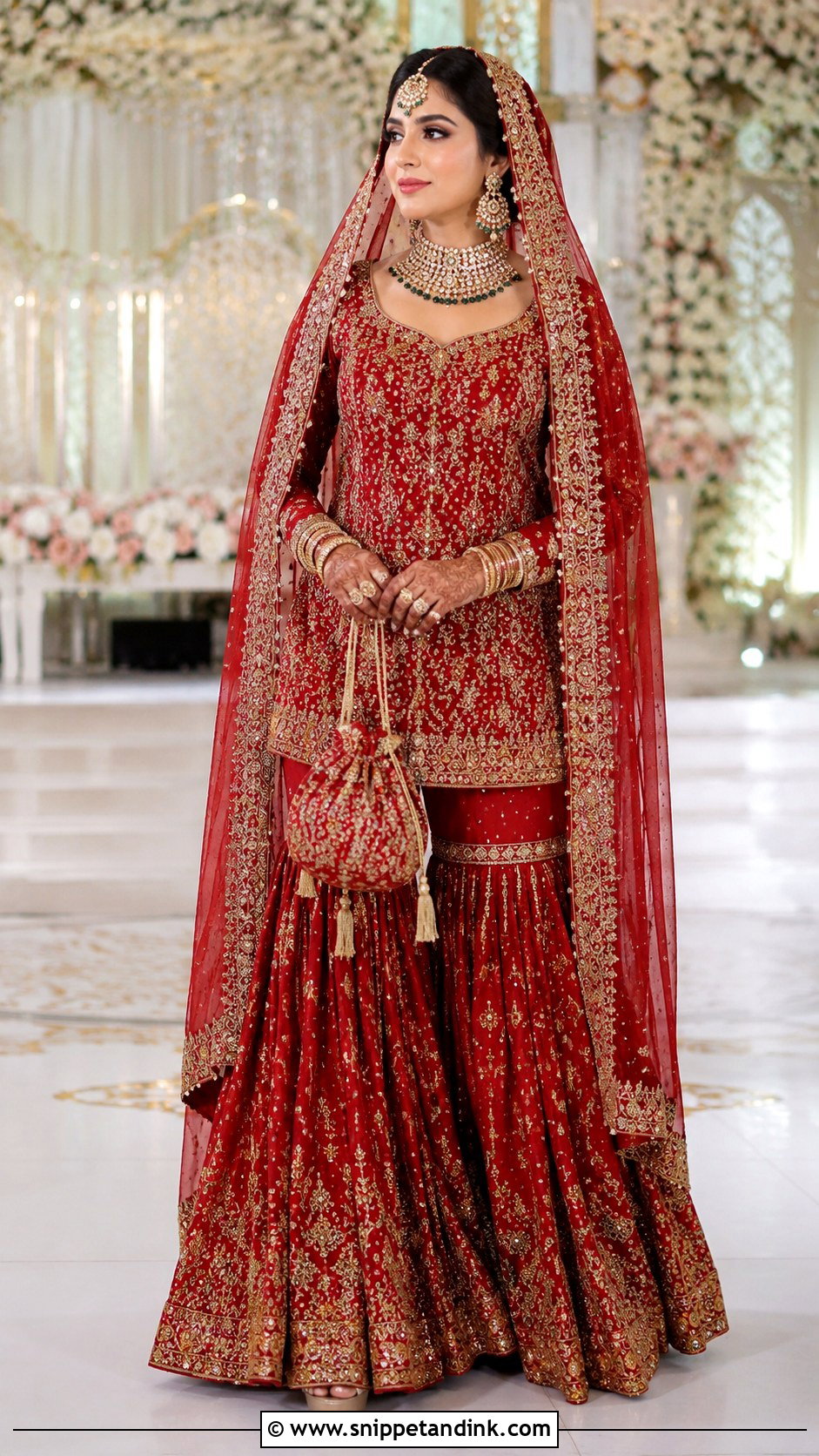 Red Bridal Sharara Suit - Snippet and Ink - 20 Red Bridal Suit Ideas