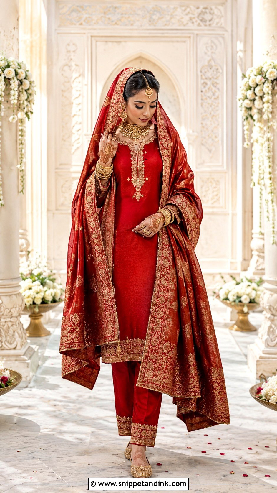 Red Bridal Silk Suit - Snippet and Ink - 20 Red Bridal Suit Ideas