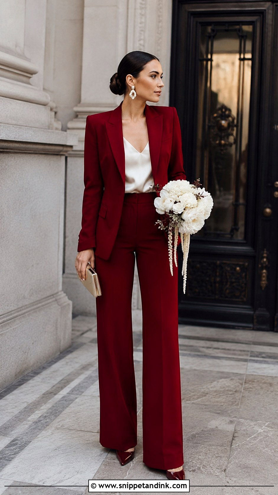 Red Bridal Suit - Snippet and Ink - 30 Red Bridal Dress Ideas