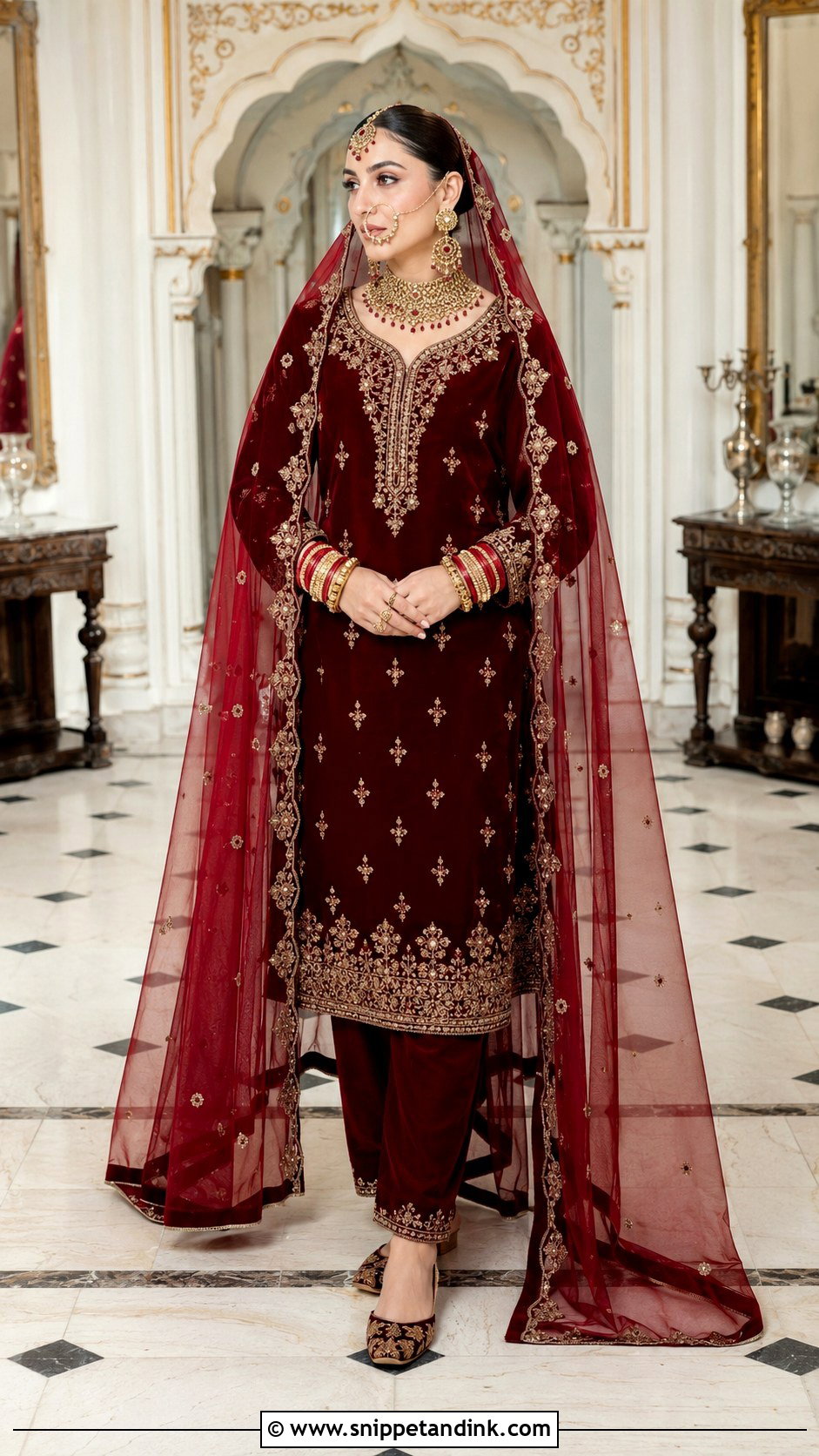 Red Bridal Velvet Suit - Snippet and Ink - 20 Red Bridal Suit Ideas