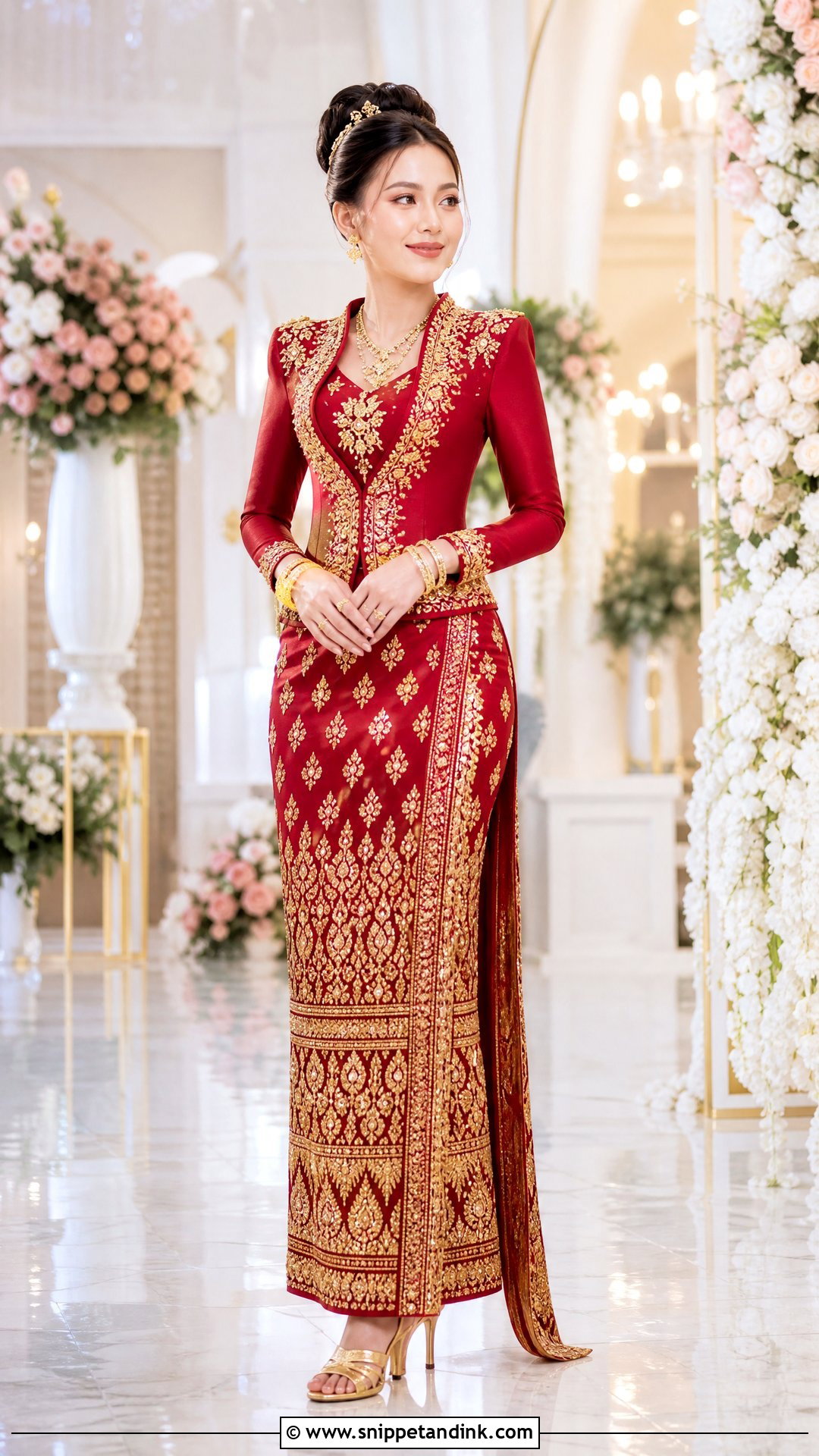 Red Burmese Wedding Dress - Snippet and Ink - 25 Burmese Wedding Dress Ideas