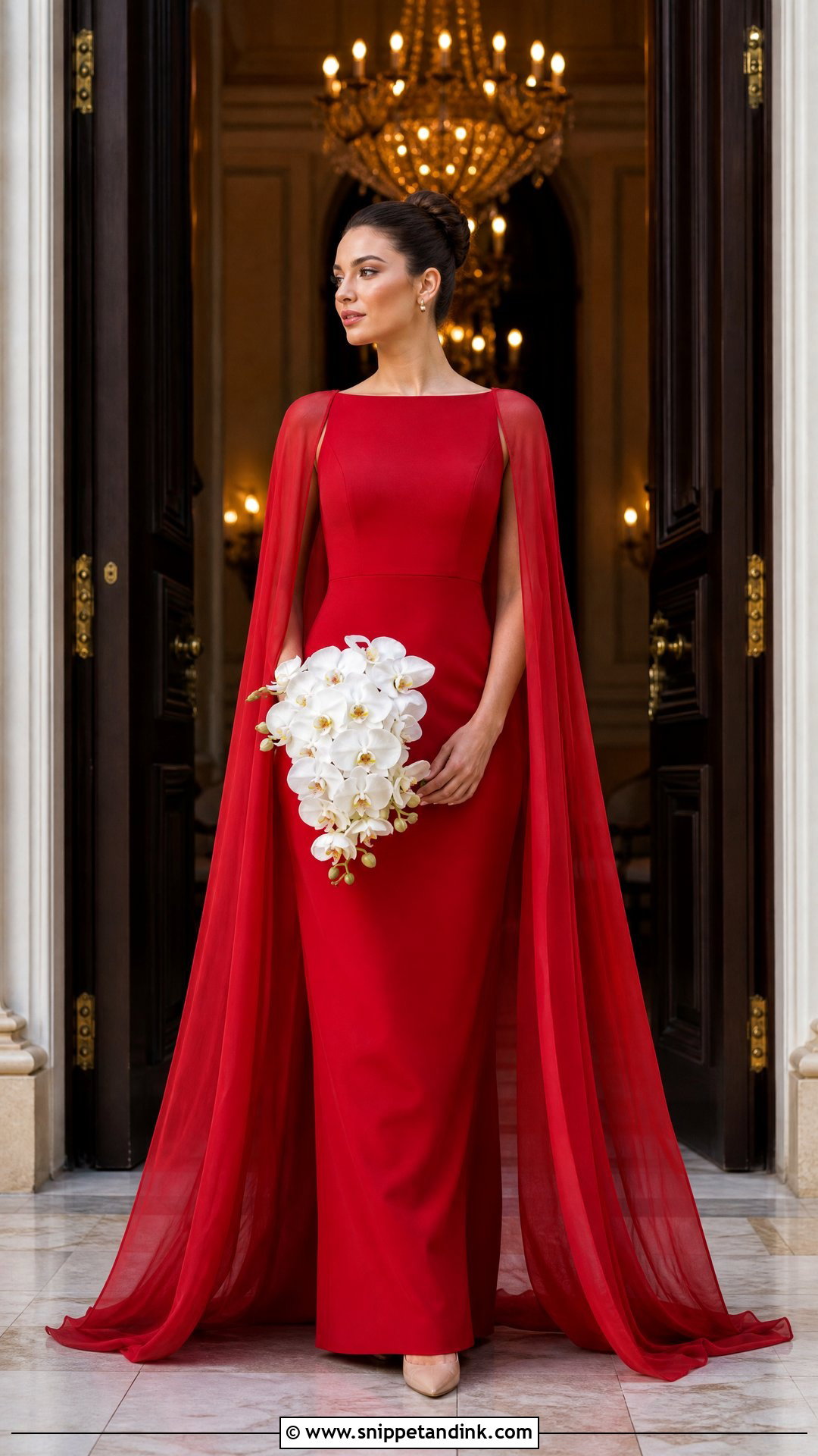 Red Cape Bridal Gown - Snippet and Ink - 20 Red Bridal Dress Gowns