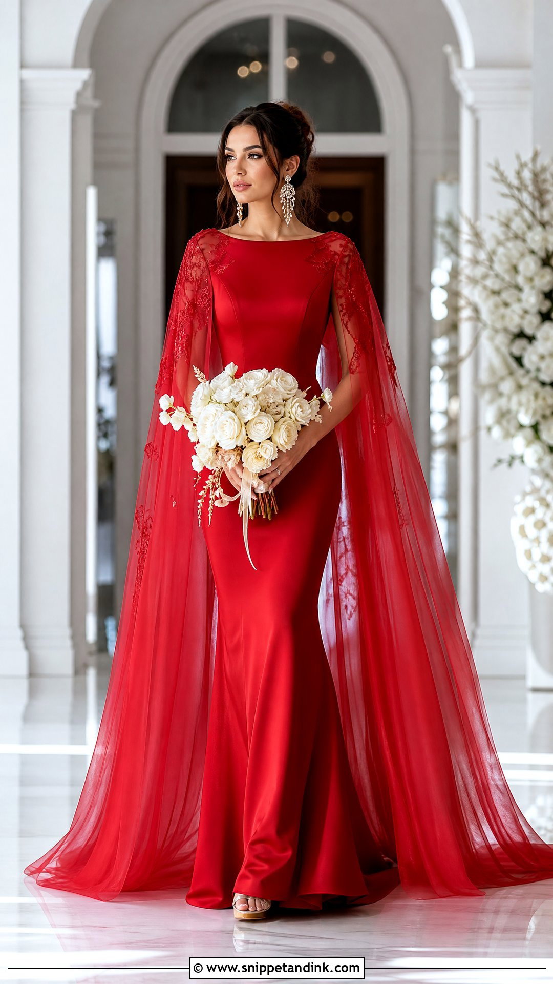 Red Cape Bride Dress - Snippet and Ink - 25 Red Bride Dress Ideas