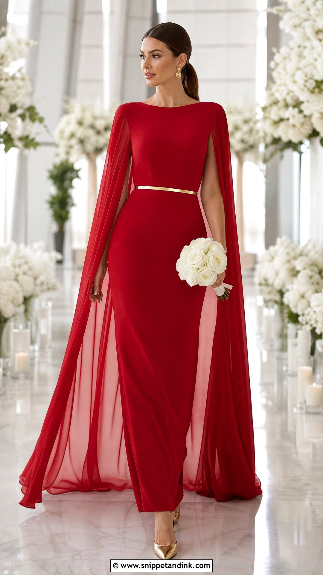 Red Cape Wedding Dress - Snippet and Ink - 20 Red Wedding Dress Outfit Ideas