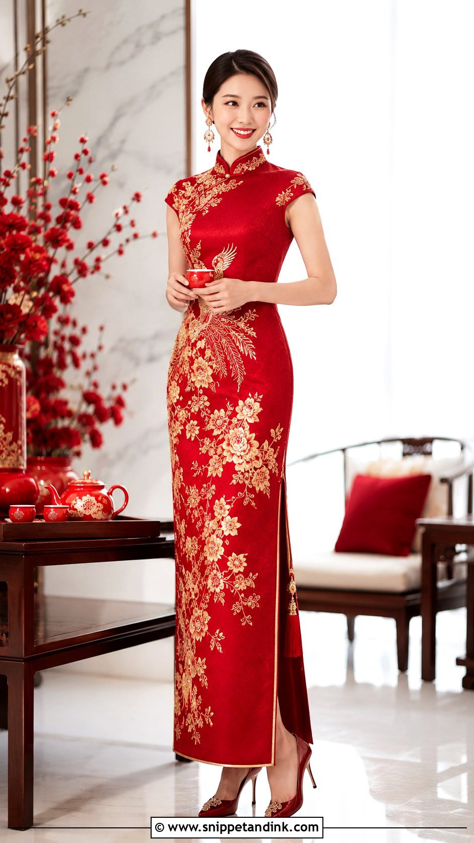 Red Chinese Bridal Dress - Snippet and Ink - 30 Red Bridal Dress Ideas