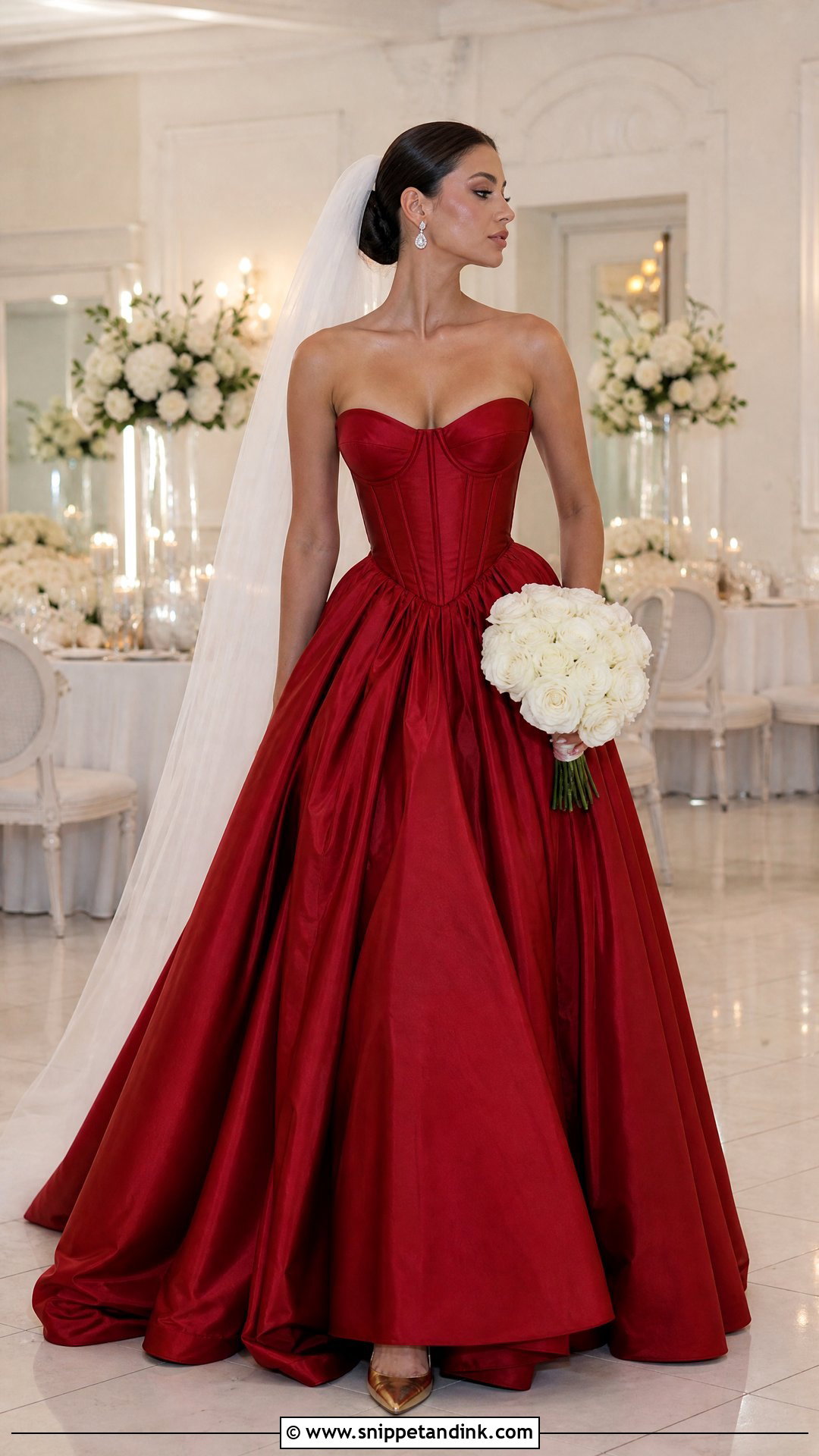 Red Corset Bridal Gown - Snippet and Ink - 20 Red Bridal Dress Gowns