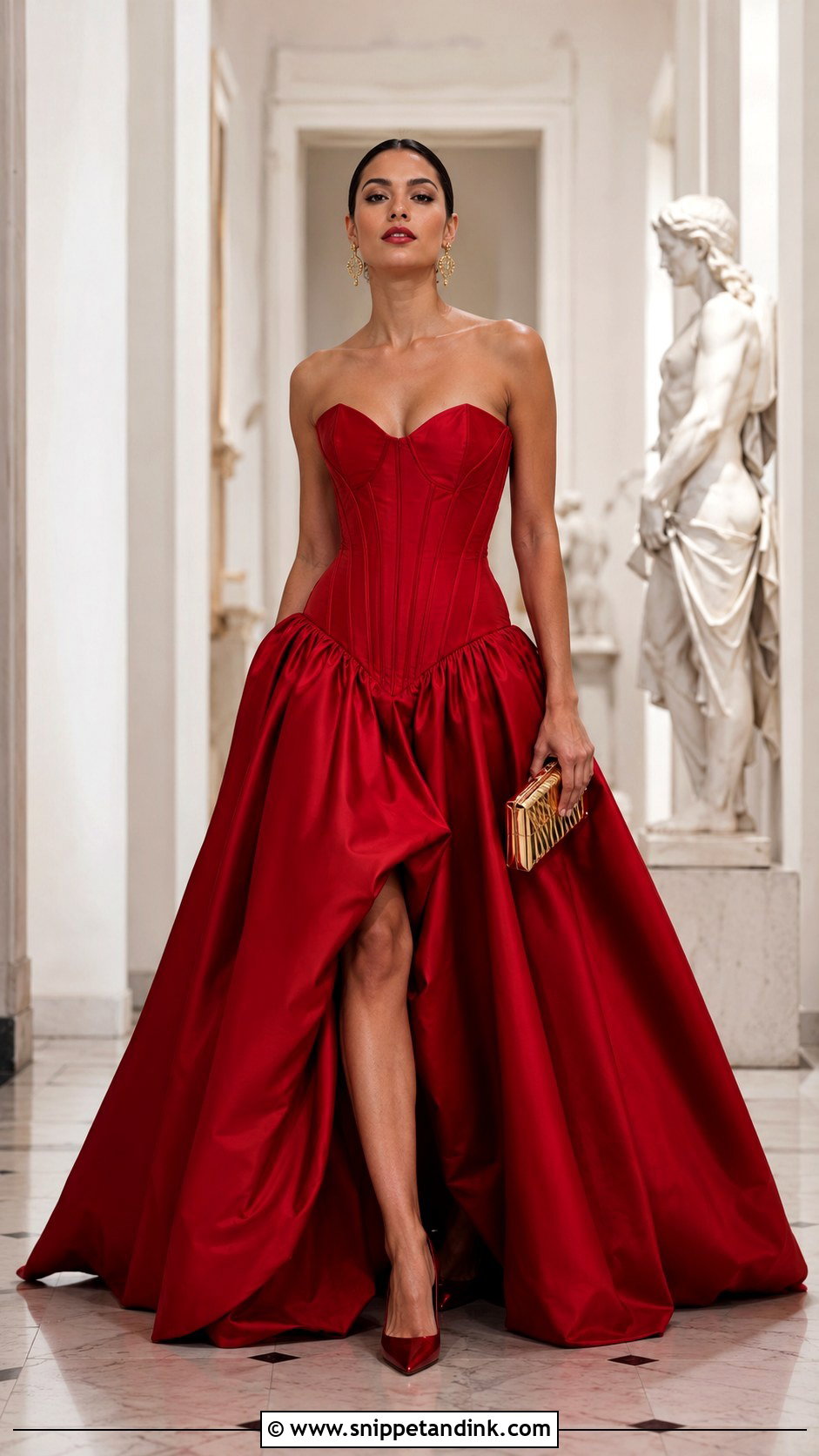 Red Corset Drop Waist Ball Gown - Snippet and Ink - 20 Drop Waist Ball Gown Ideas