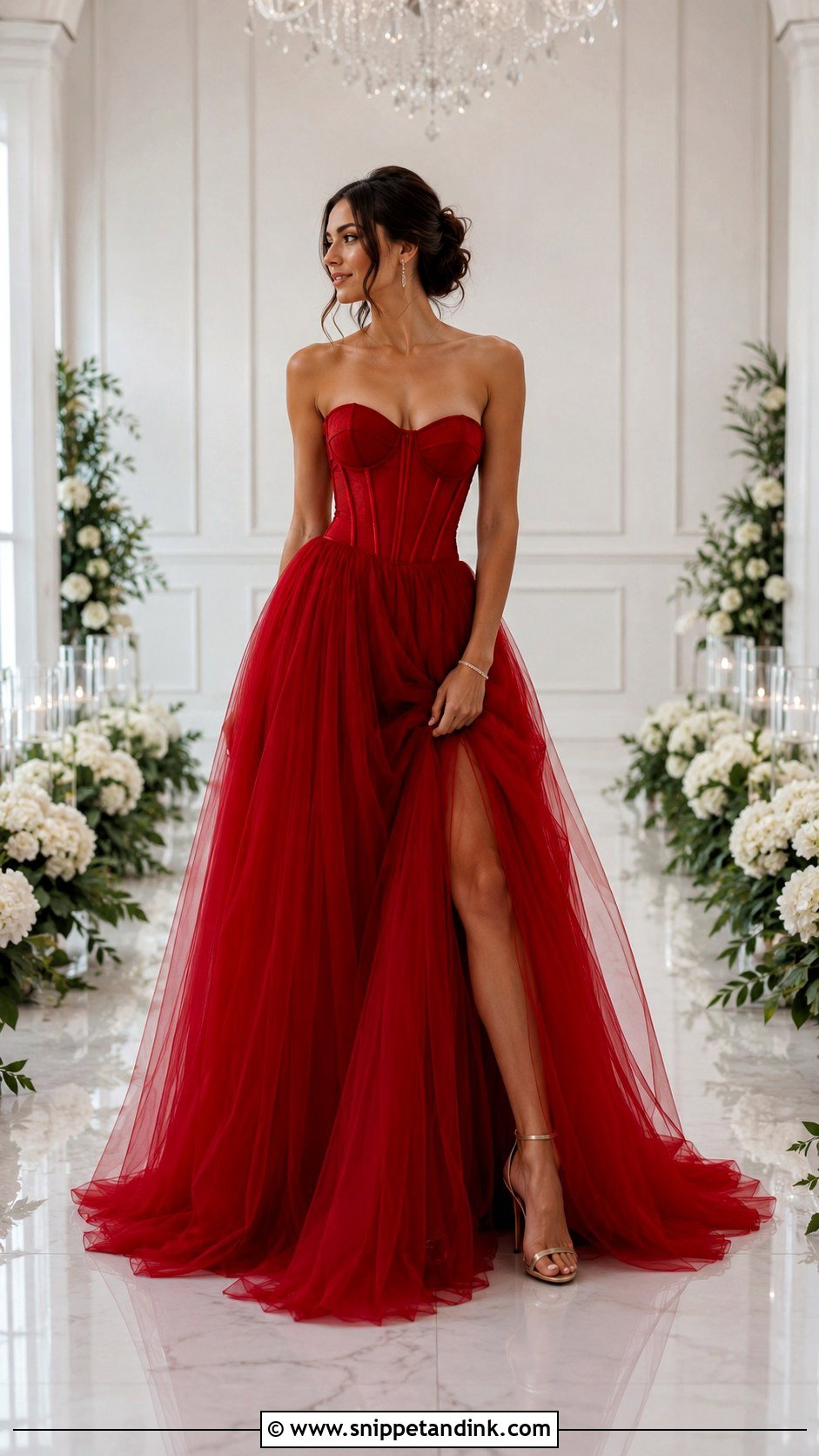 Red Corset Wedding Dress - Snippet and Ink - 25 Red Wedding Dress Ideas