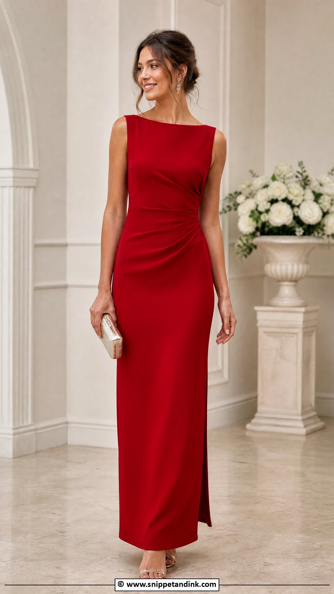 Red Crepe Maid Of Honour Dress - Snippet and Ink - 35 Maid of Honour Dresses
