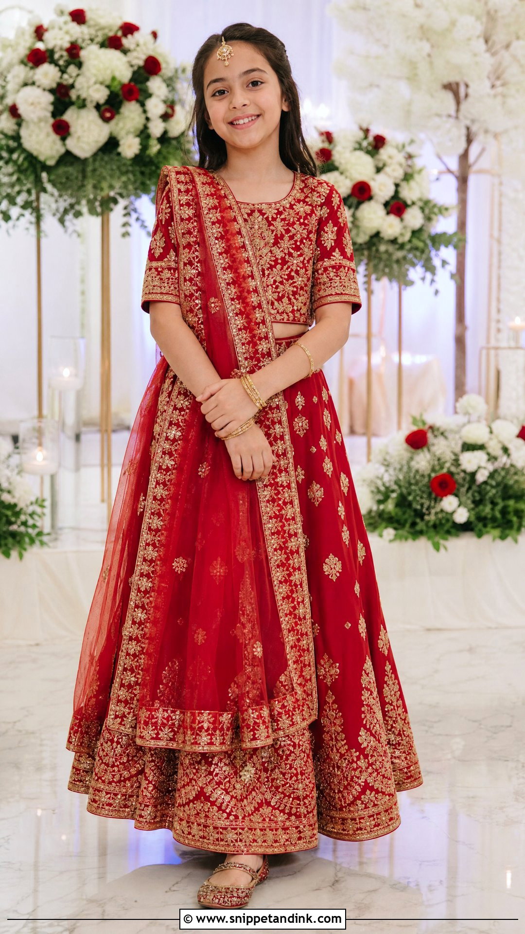 Red Cultural Wedding Outfit - Snippet and Ink - 20 Wedding Outfit for Girls Kids Ideas