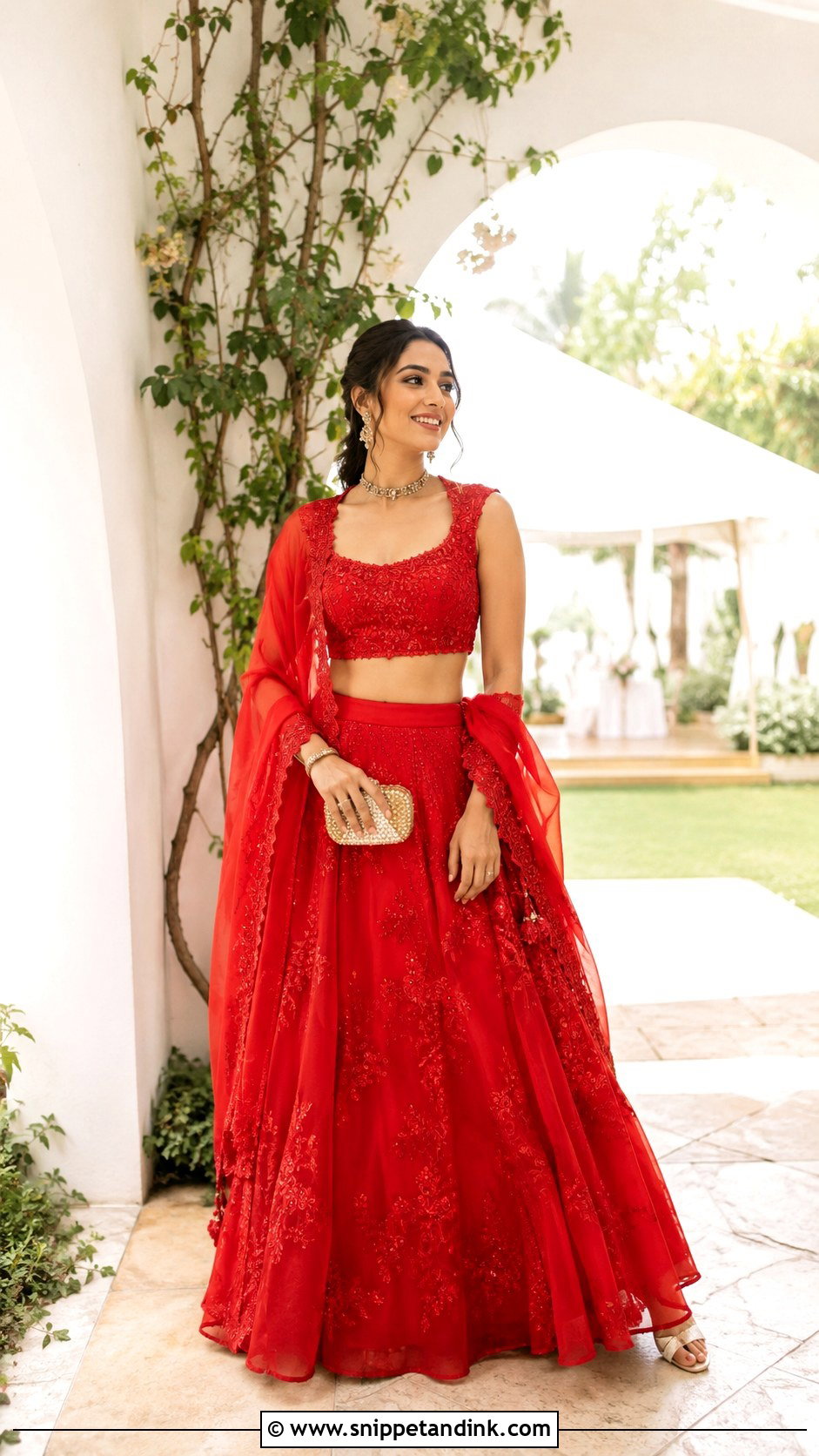 Red Destination Wedding Lehenga - Snippet and Ink - 25 Red Indian Wedding Dress Ideas