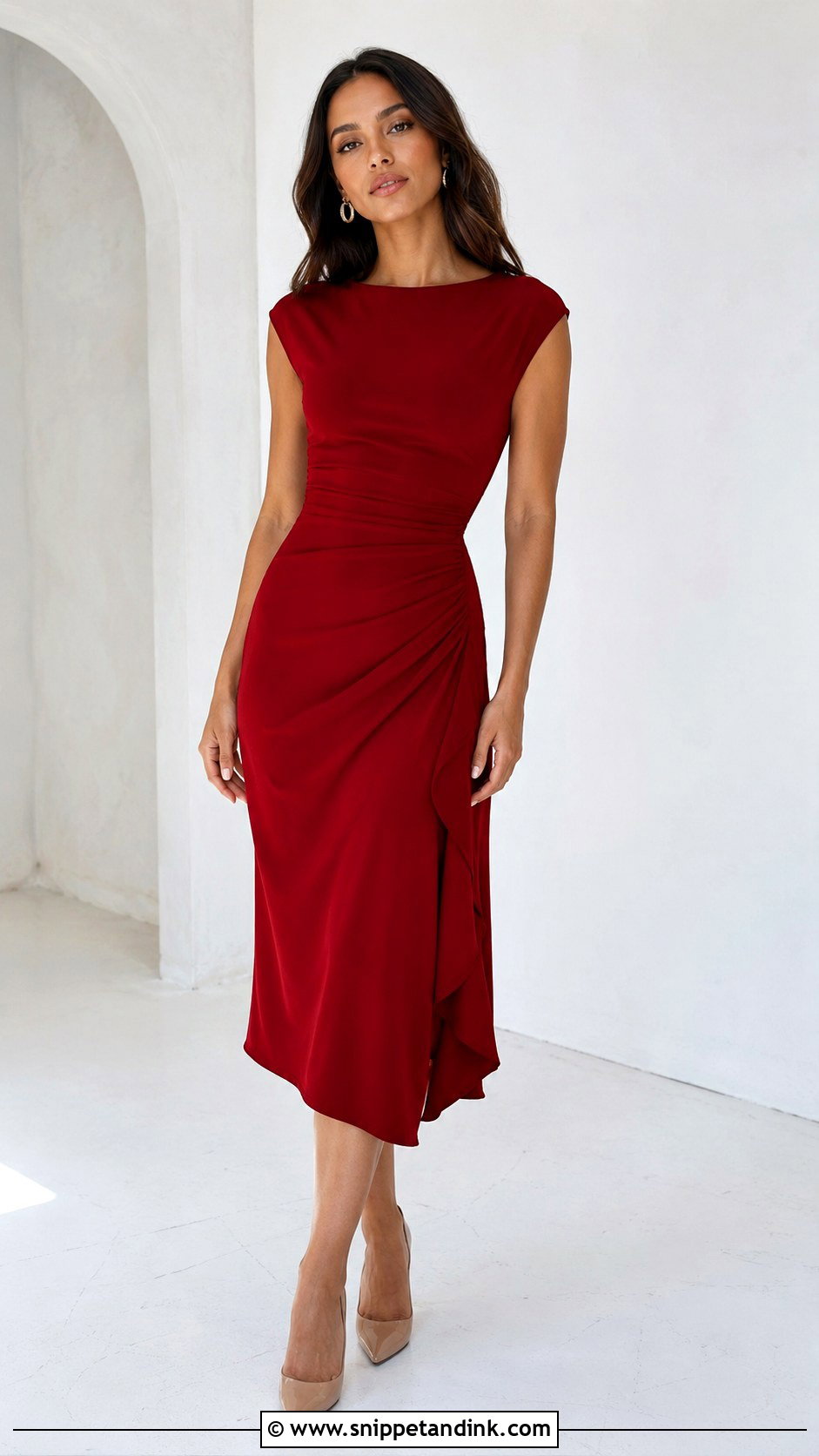 Red Dress Outfit - Snippet and Ink - 25 Save the Date Outfits