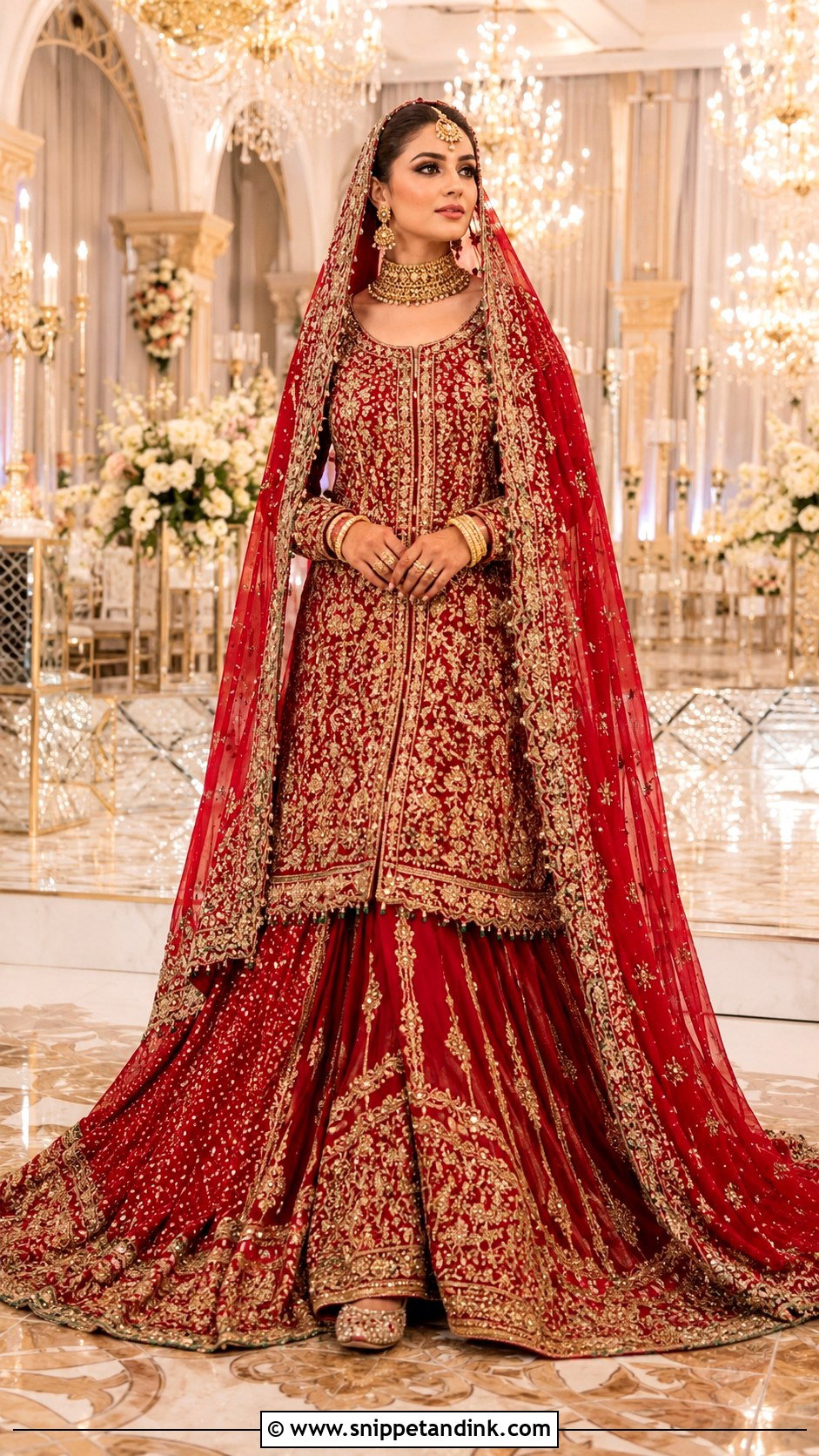 Red Farshi Lehenga Haris Shakeel Bridal Dress - Snippet and Ink - 20 Haris Shakeel Bridal Dresses