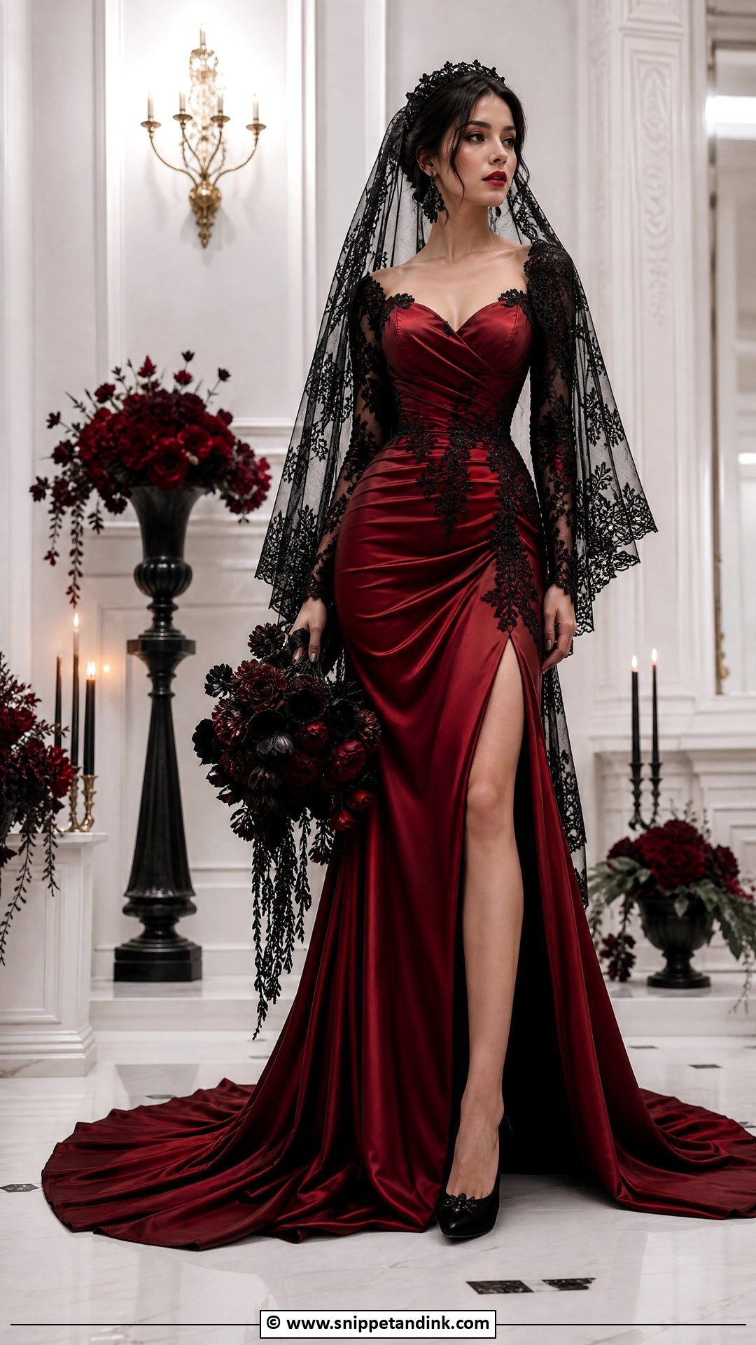 Red Gothic Wedding Dress - Snippet and Ink - 35 Gothic Wedding Dress Ideas