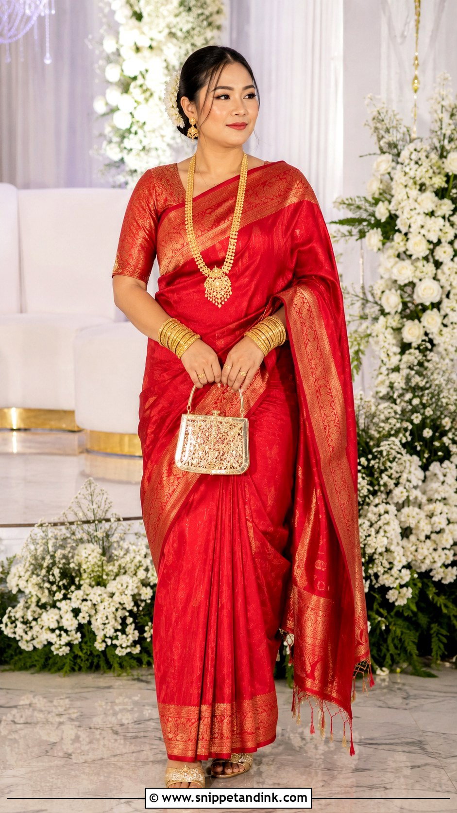 Red Handloom Saree Manipuri Bride - Snippet and Ink - 20 Manipuri Bride Ideas