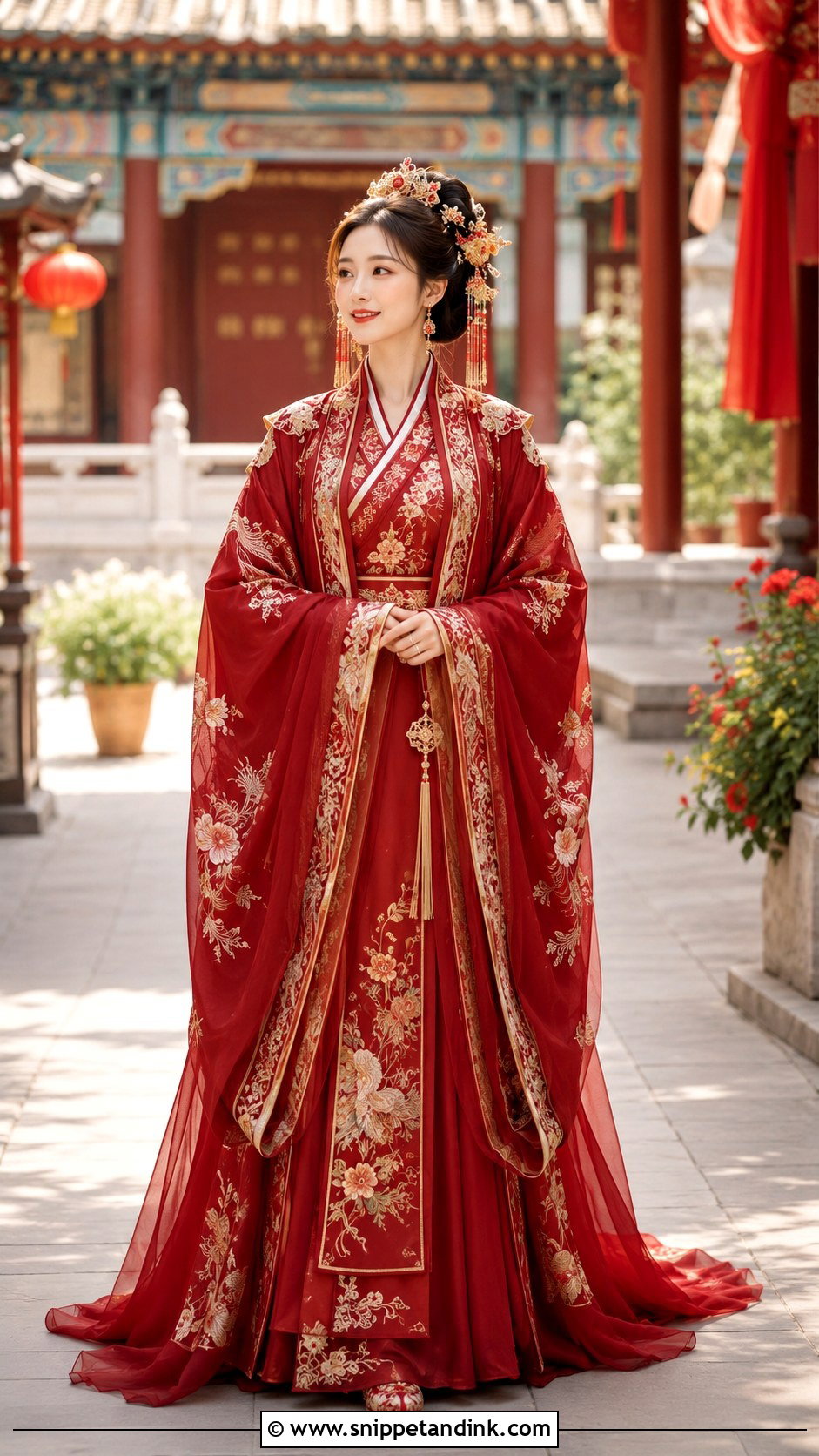 Red Hanfu Wedding Dress - Snippet and Ink - 25 Traditional Chinese Wedding Dress Ideas