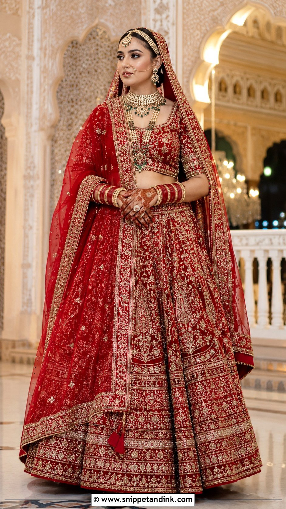 Red Heavy Bridal Lehenga - Snippet and Ink - 25 Red Lehanga Bridal Outfits