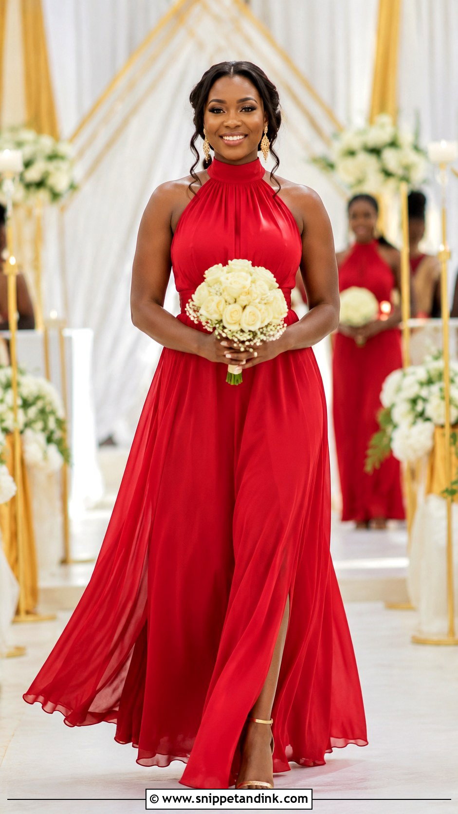 Red High Neck Bridal Train Dress - Snippet and Ink - 20 Bridal Train Dresses Nigeria