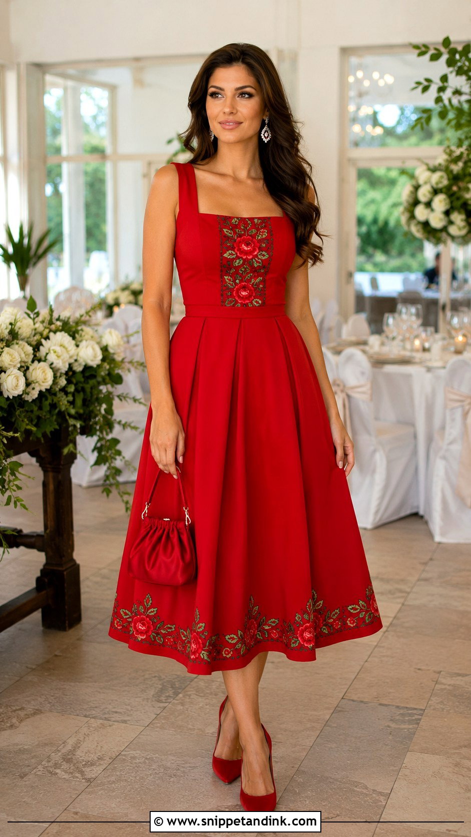 Red Hungarian Reception Wedding Dress - Snippet and Ink - 20 Barbra Palvin Wedding Dress Ideas