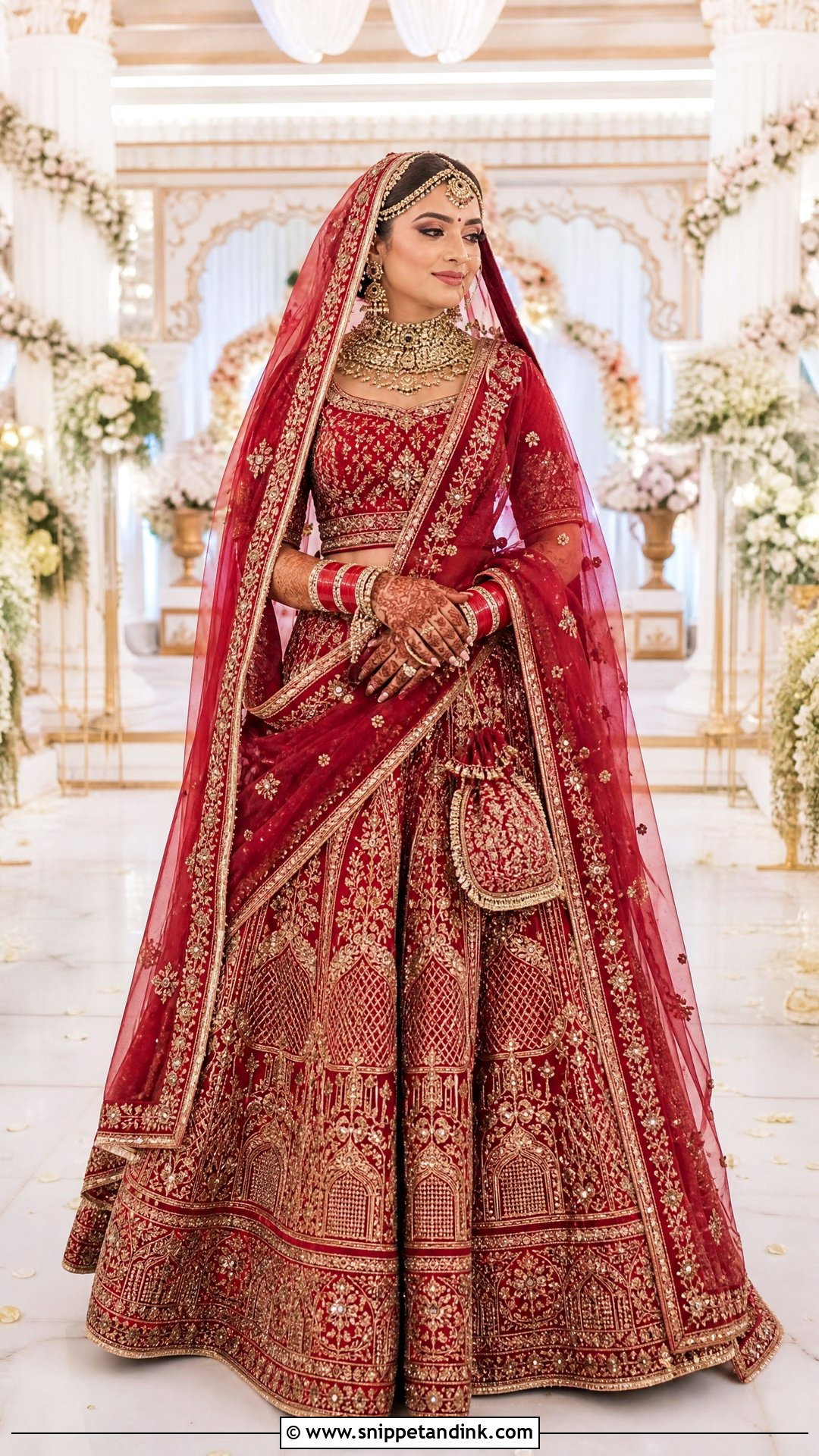 Red Indian Bridal Lehenga - Snippet and Ink - 20 Indian Bridal Wedding Dress Ideas