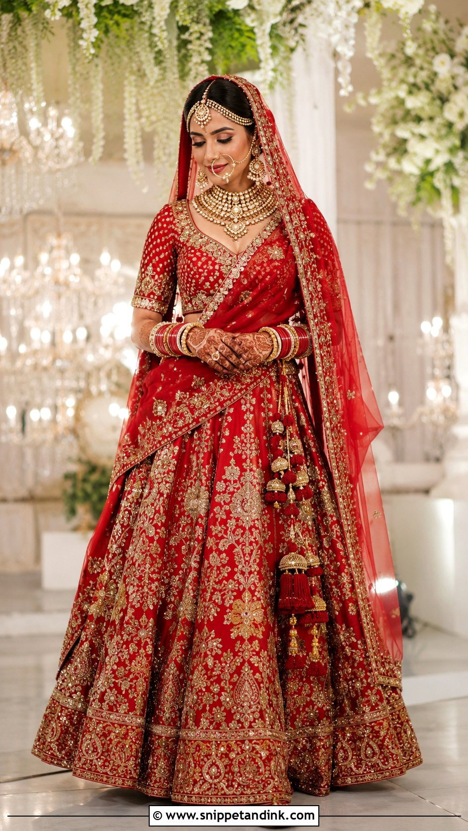 Red Indian Bridal Lehenga - Snippet and Ink - 20 Indian Wedding Outfits for Bride