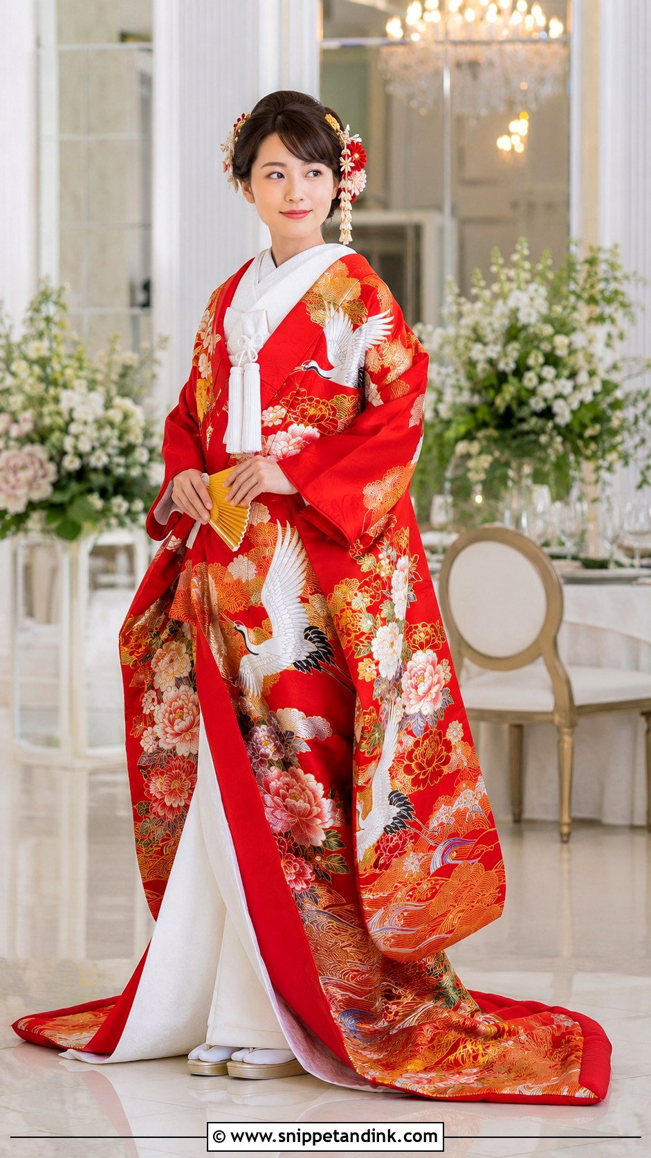 Red Iro Uchikake Japanese Wedding Dress - Snippet and Ink - 20 Modern Japanese Wedding Dress Ideas