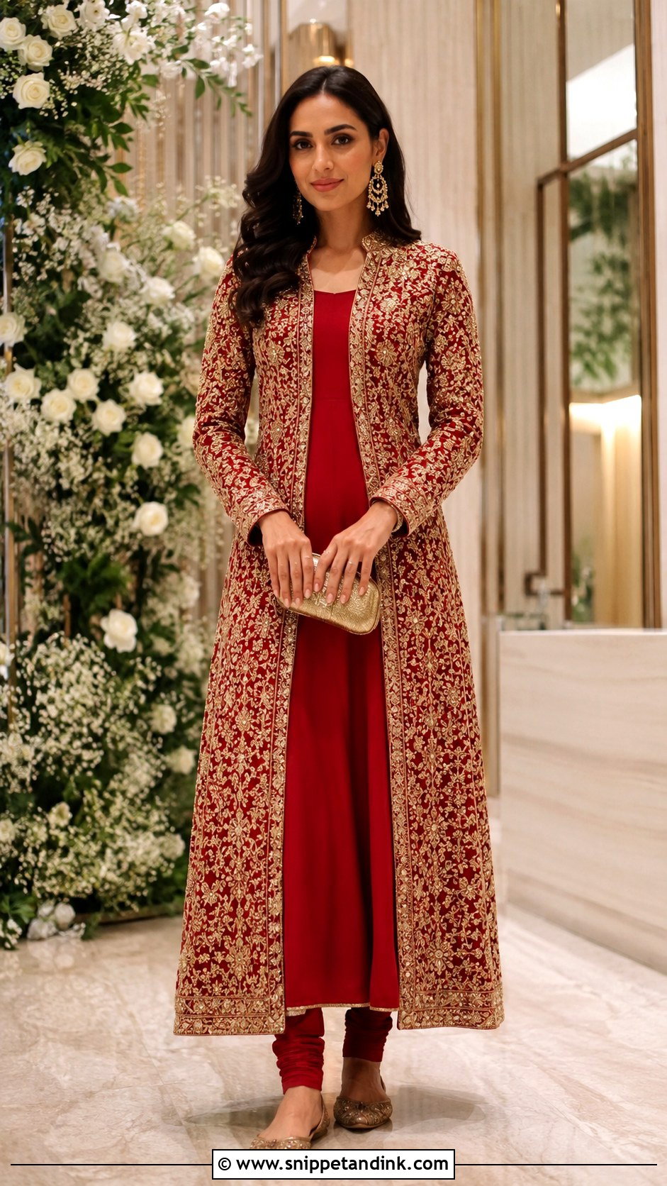 Red Jacket Anarkali Suit For Wedding - Snippet and Ink - 25 Red Anarkali Wedding Suits
