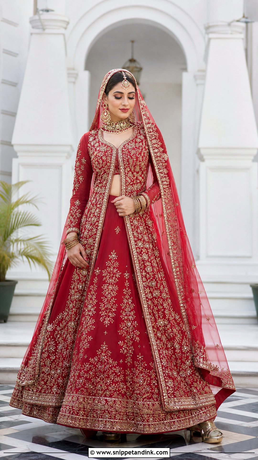 Red Jacket Bridal Lehenga - Snippet and Ink - 20 Red Indian Bridal Dress Ideas