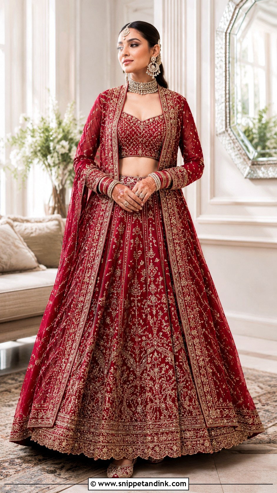 Red Jacket Bridal Lehenga - Snippet and Ink - 25 Red Lehanga Bridal Outfits